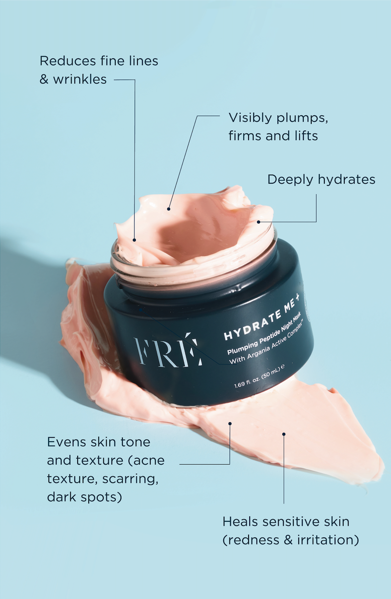 FRÉ Skincare HYDRATE ME + Plumping Peptide Night Mask, Alternate, color, Light Pink