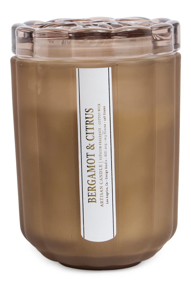 Bergamot & Citrus Scallop Candle, Main, color, BERGAMOT