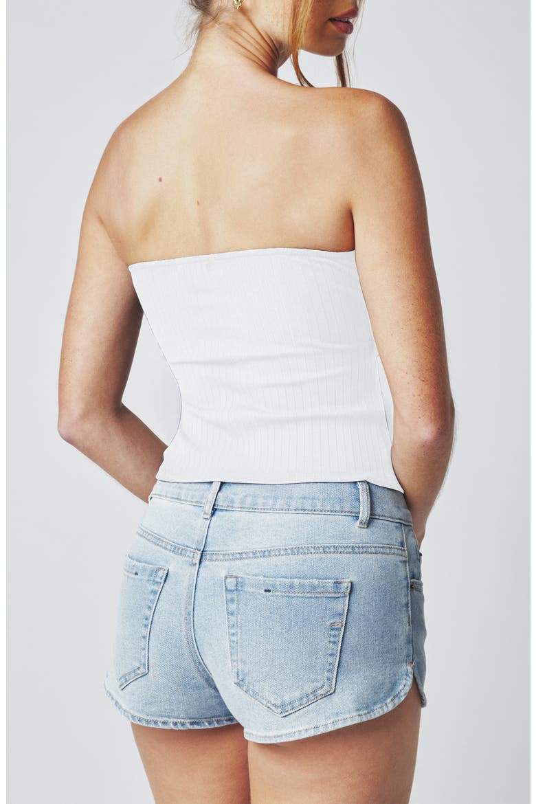 Ruched Tube Top, Alternate, color, BRIGHT WHITE