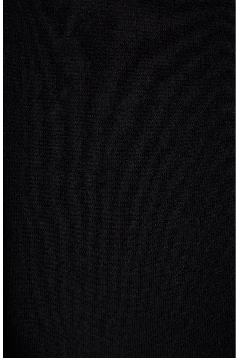 Logo Embroidered Pinched Long Sleeve Wool Blend Sweater Dress, Alternate, color, BLACK