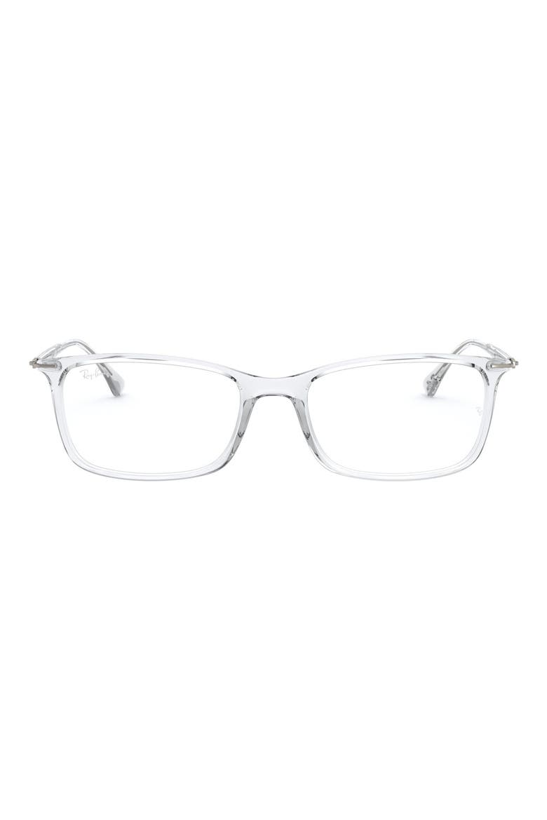 53mm Rectangular Optical Glasses, Main, color, TRANSPAREN