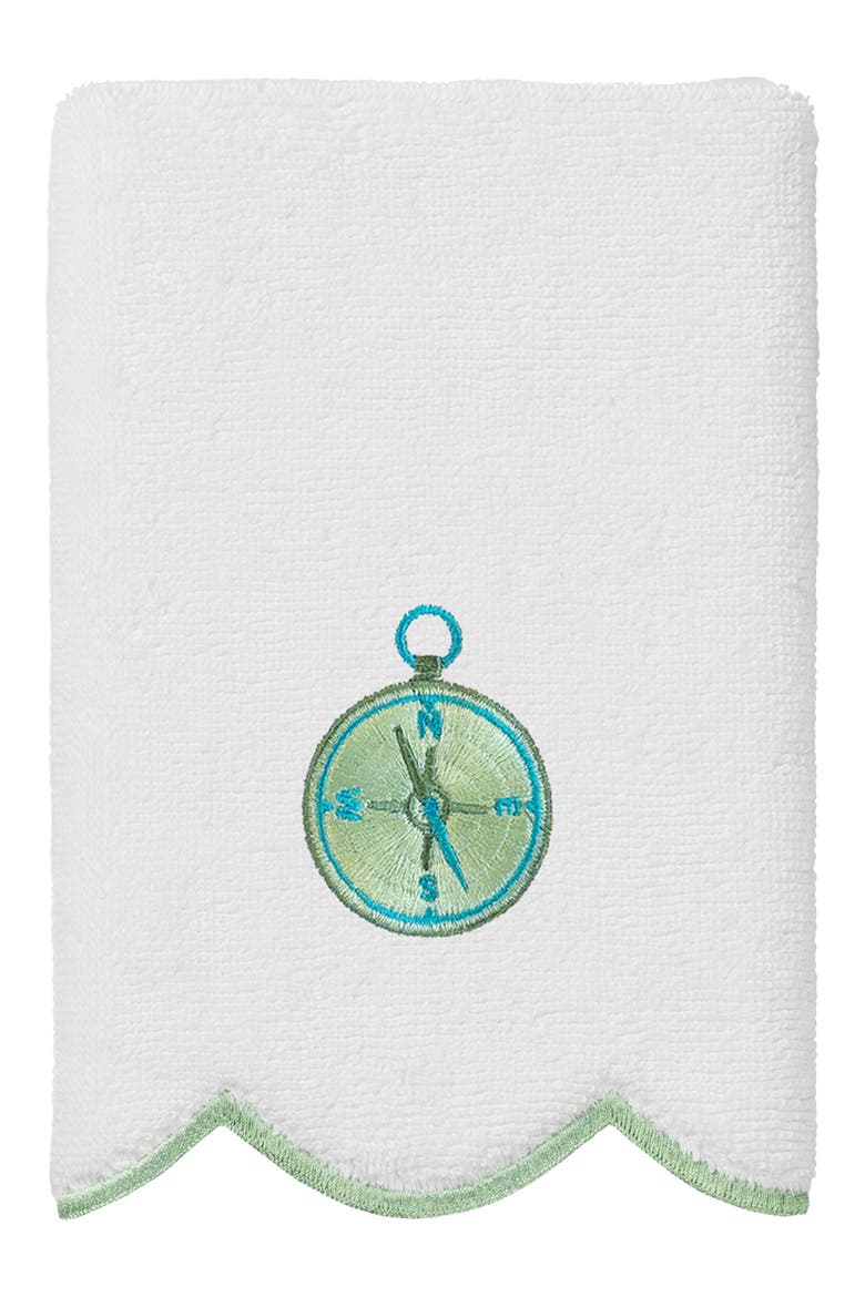 Sea Joy Scallop 3-Piece Embellished Towel Set, Alternate, color, WHITE/ GREEN