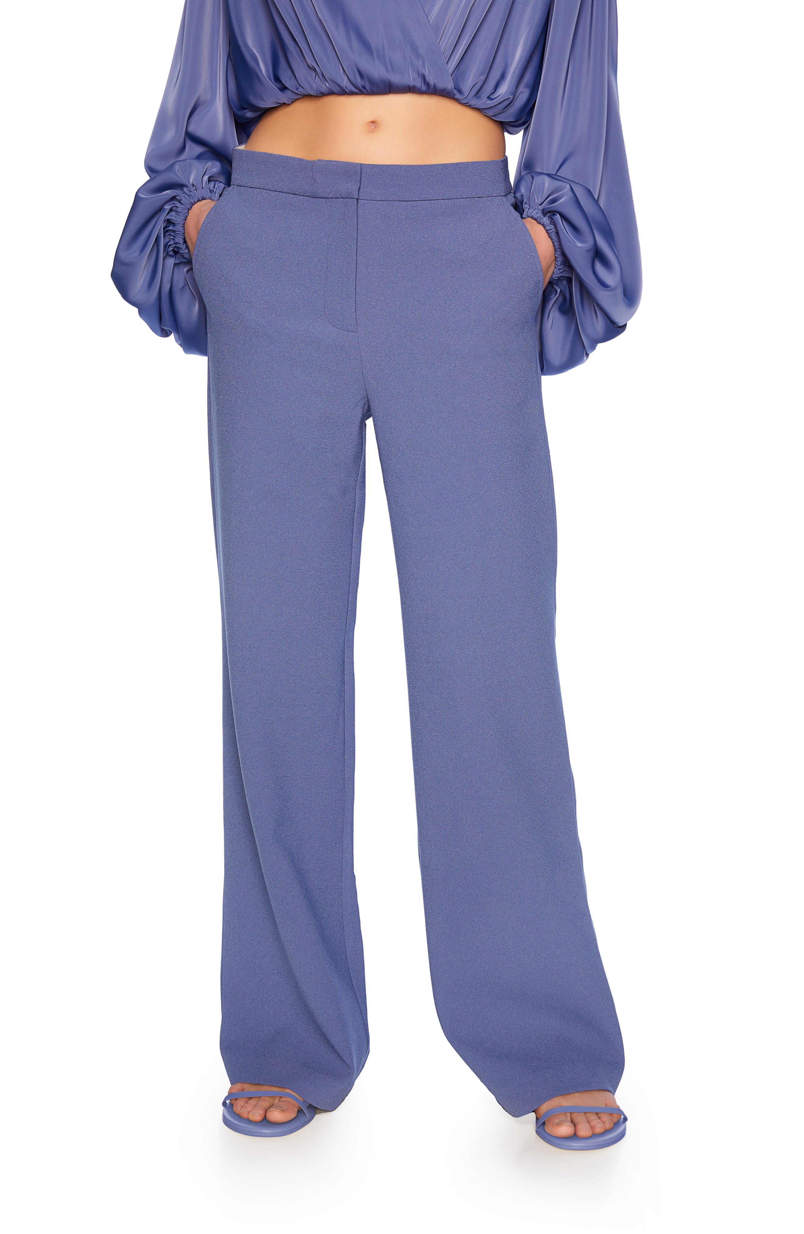 Susana Monaco Pebble Weave Wide Leg Pants