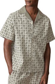 Reiss x Ché Palco Motif Embroidered Camp Shirt