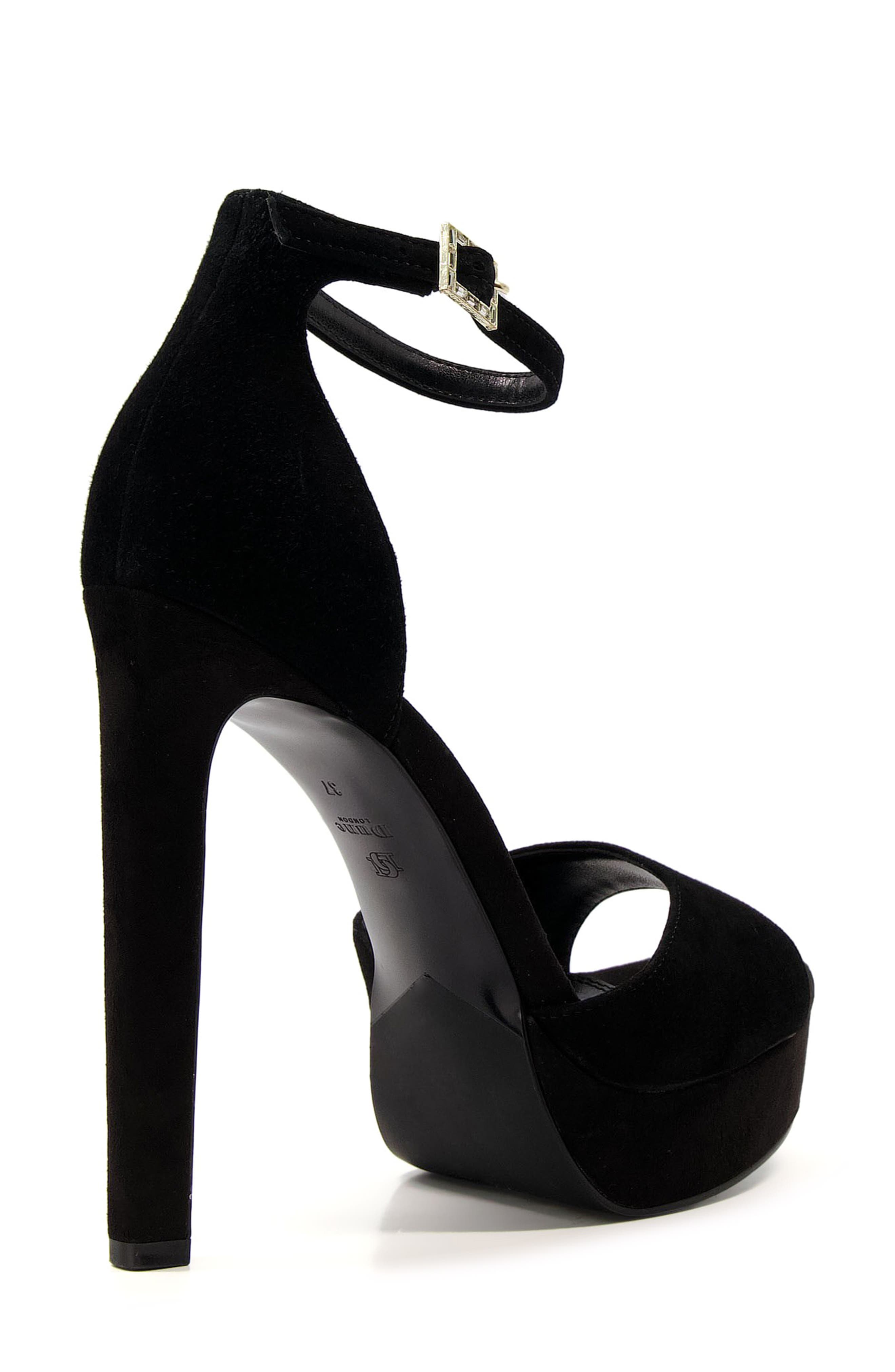 Dune London Mascots Platform Ankle Strap Sandal, Alternate, color, Black