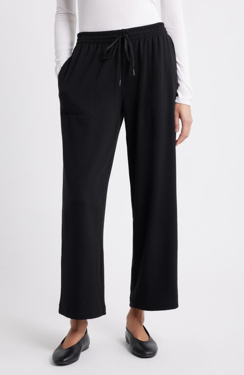 Caslonr Caslon(r) Ankle Wide Leg Sweatpants In Black