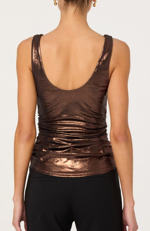 Astr The Label Leanne Metallic Cowl Neck Tank In Multi
