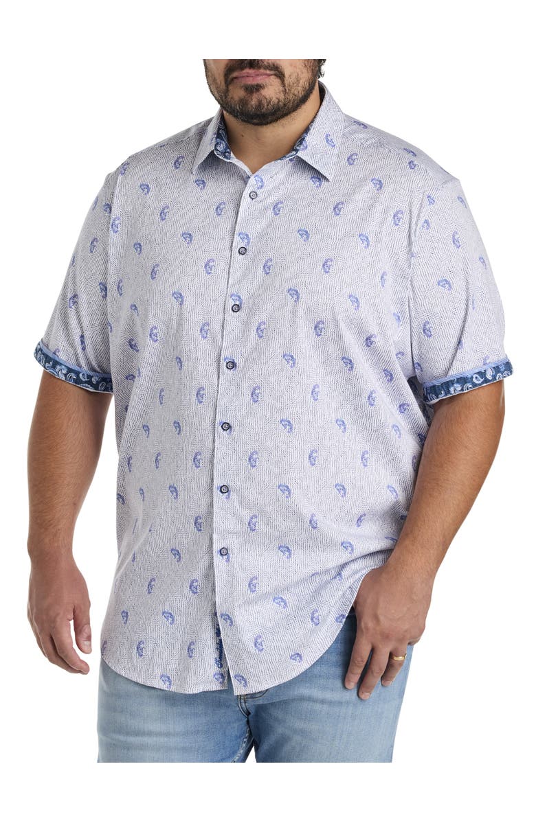 Robert Graham Big & Tall Belmond Sport Shirt, Alternate, color, Blue