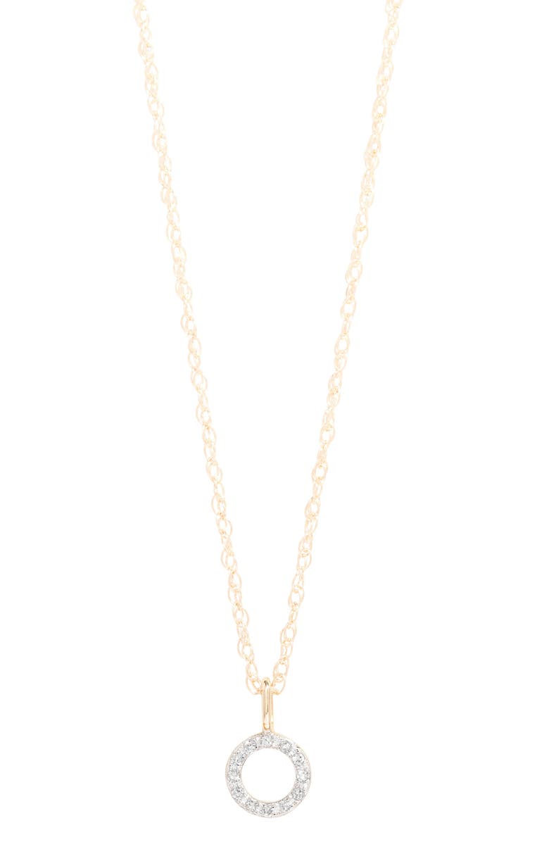 STONE AND STRAND Pavé Diamond Open Circle Pendant Necklace, Alternate, color,