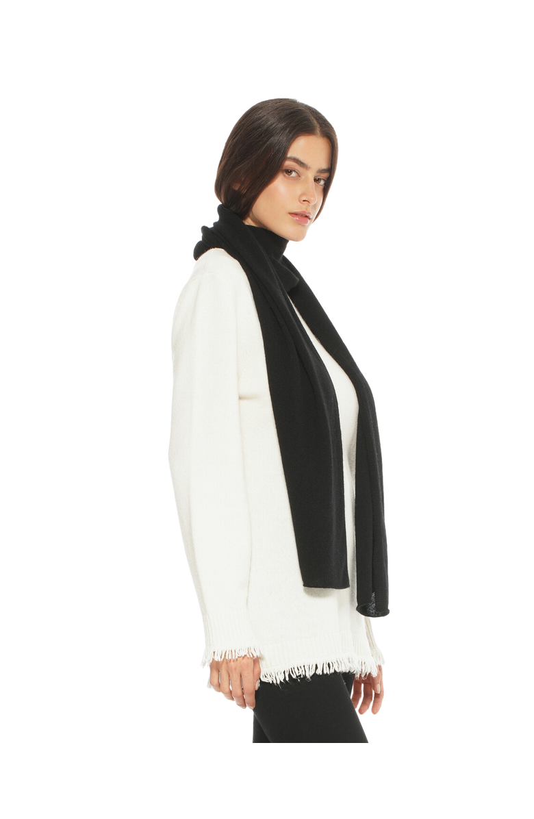 Monticelli Cashmere Essential Pure Cashmere Maxi Wide Scarf, Alternate, color, Black