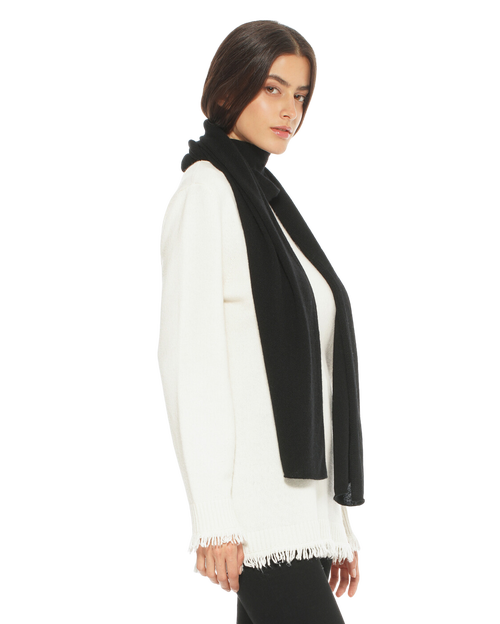 Monticelli Cashmere Pure Cashmere Maxi Wide Scarf In Black