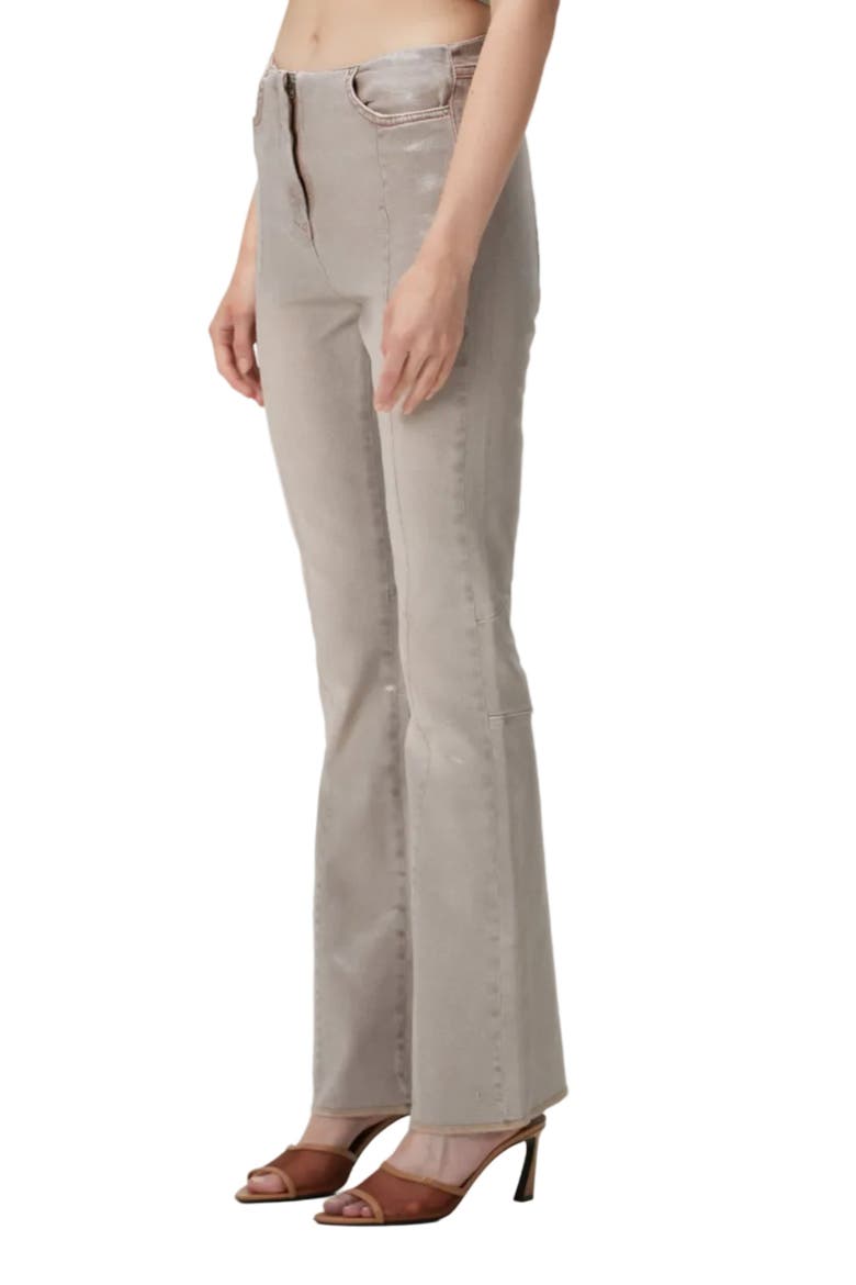 Cotton Coated Flare Pant, Alternate, color, BEIGE