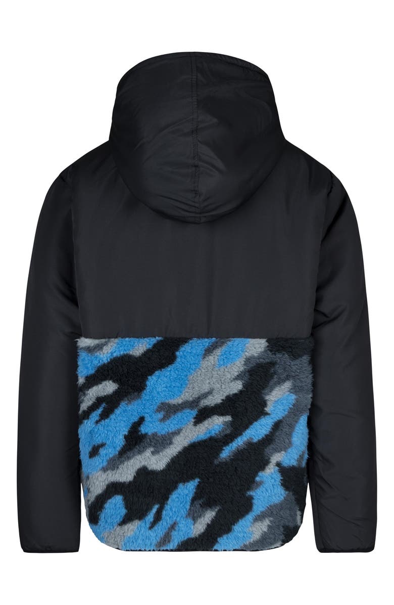 Hurley Faux Shearling Quarter Zip Pullover, Alternate, color, 023Black