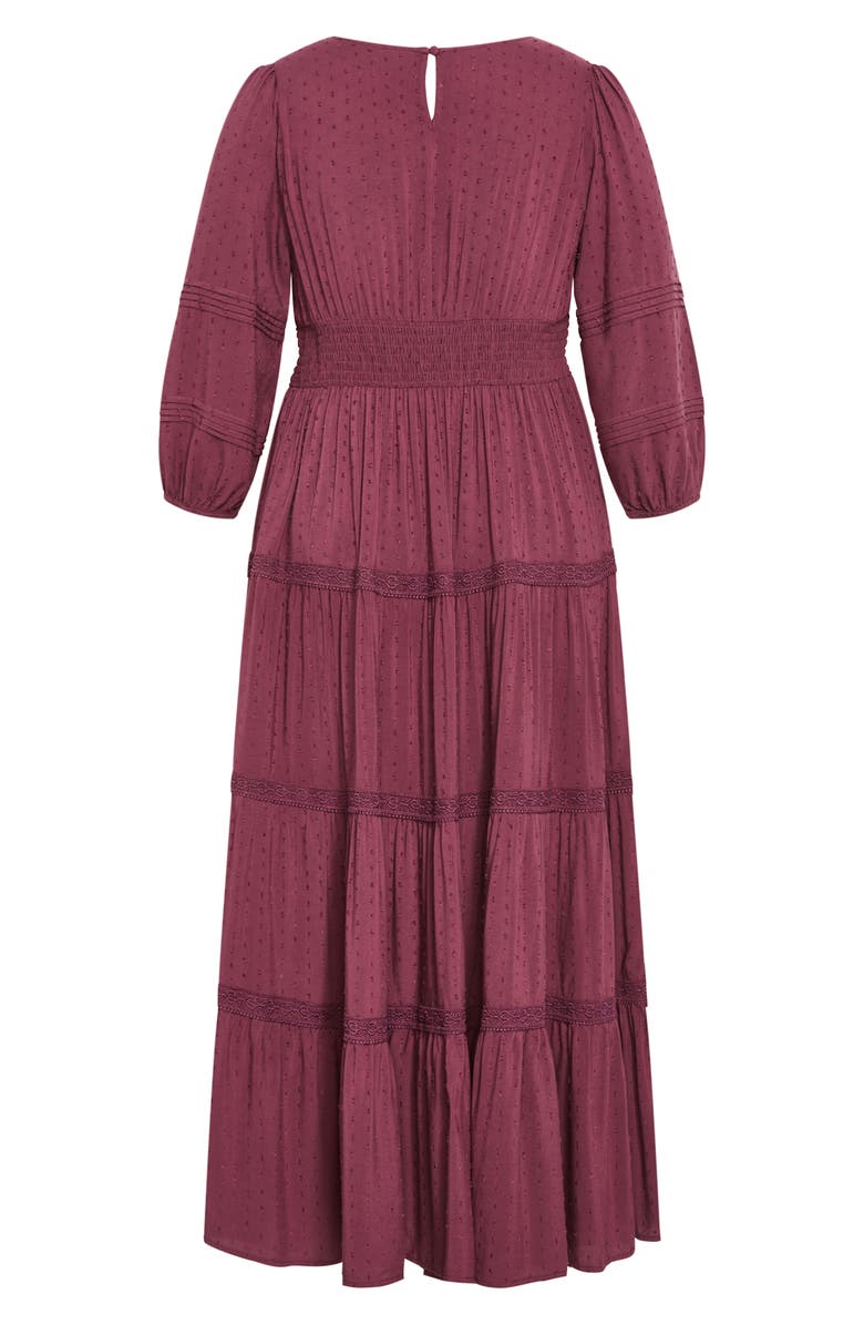 City Chic Brooklynn Tiered Maxi Dress, Alternate, color, Purple