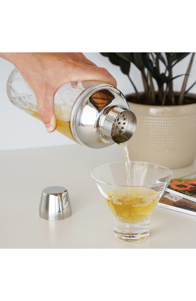 Viski Admiral Crystal Cocktail Shaker in Stainless Steel, Alternate, color, Clear