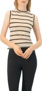 IVONNE Striped Round Neck Blouse