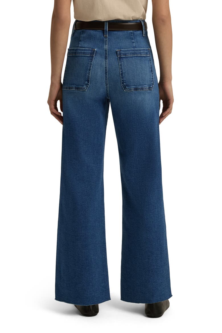 The Mischa Raw Hem Super High Waist Wide Leg Jeans, Alternate, color, MADISON