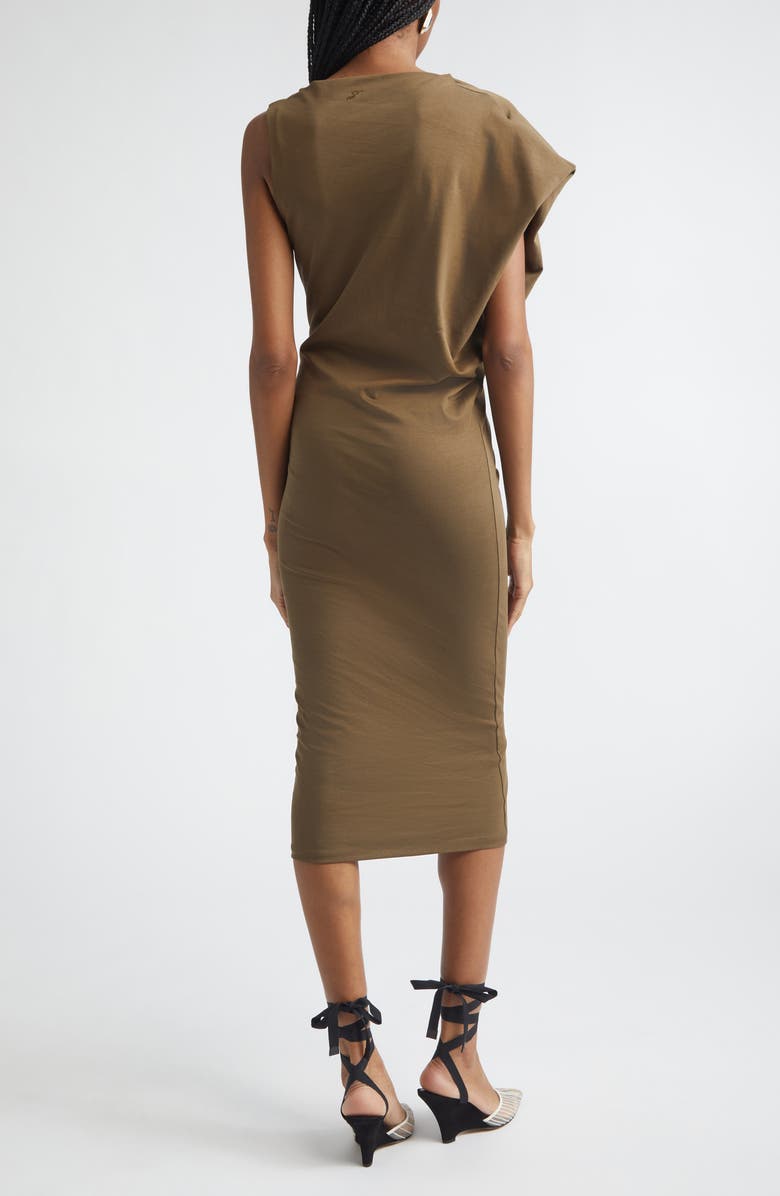 Jacquemus La Robe Draped Jersey Dress, Alternate, color, Dark Khaki