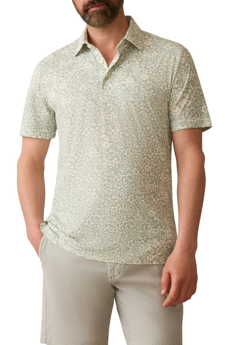 Faherty Movement Piqué Polo, Main, color, Dusty Sage Hilo