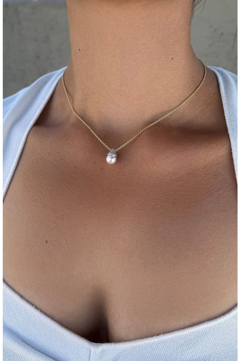 Hanging Freshwater Pearl Pendant Necklace, Alternate, color, GOLD