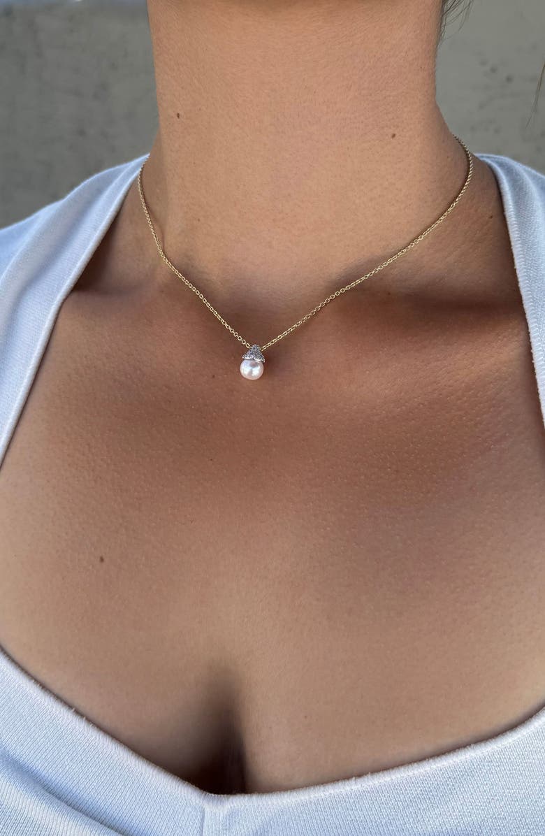 Adornia Hanging Freshwater Pearl Pendant Necklace, Alternate, color, Gold