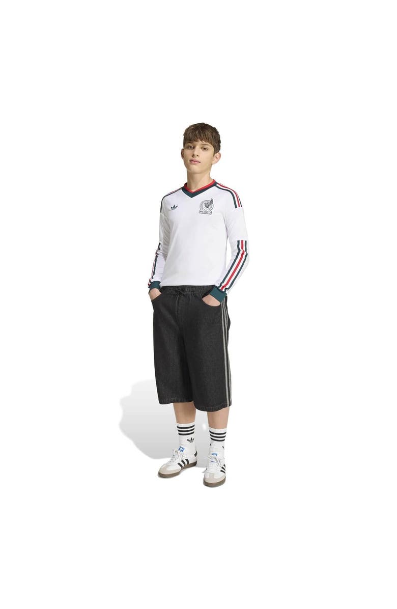 adidas Youth adidas  White Mexico National Team 2026 Away Replica Long Sleeve Jersey, Alternate, color, White