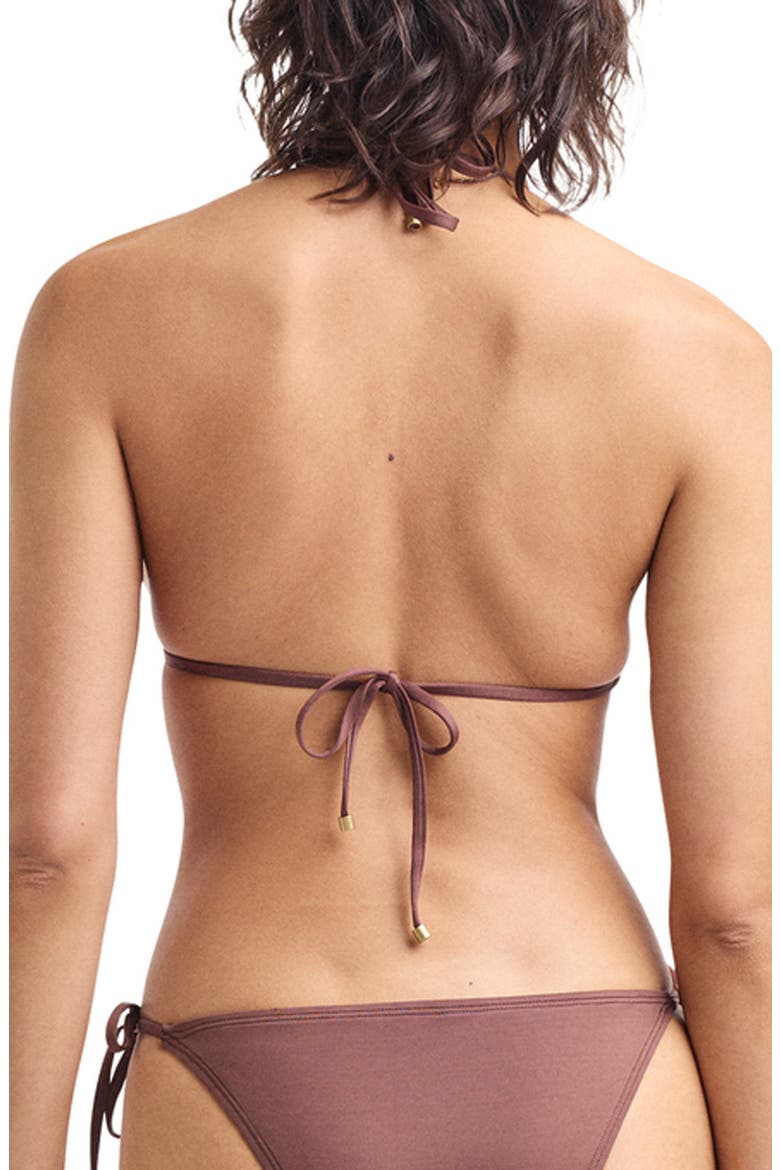Gia Triangle Bikini Top, Alternate, color, MOCHA BRN
