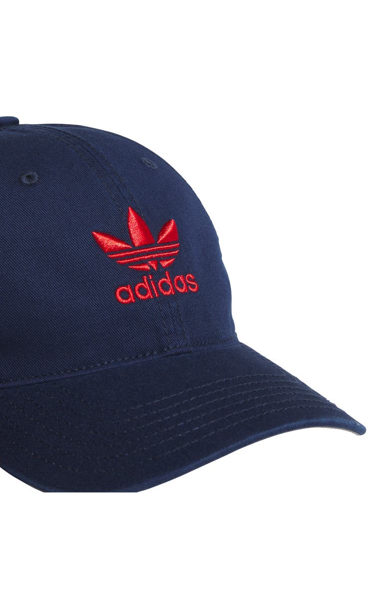adidas Originals Relaxed Baseball Cap, Alternate, color, Night Indigo/ Better Scarlet