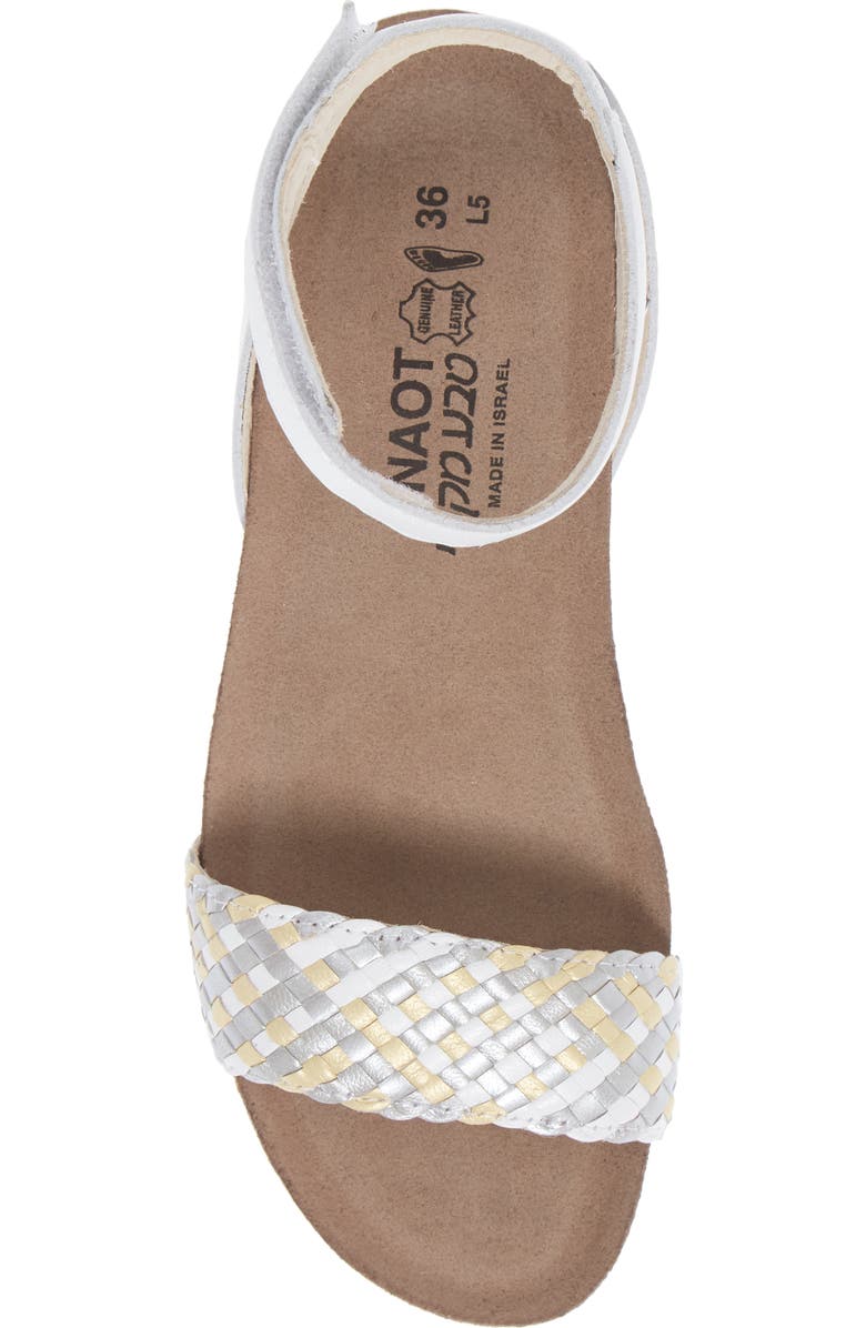 Naot Abbie Ankle Strap Sandal, Alternate, color, White Metallic/ Pearl Leather