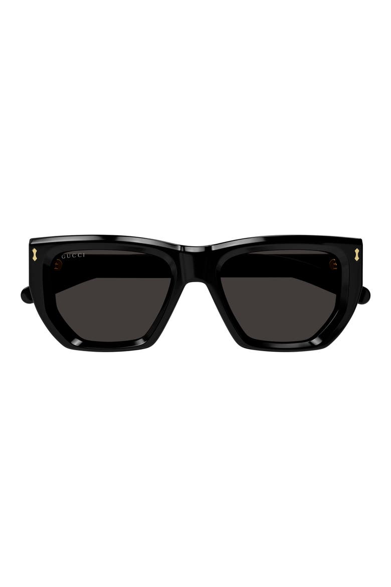 53mm Cat Eye Sunglasses, Main, color, BLACK