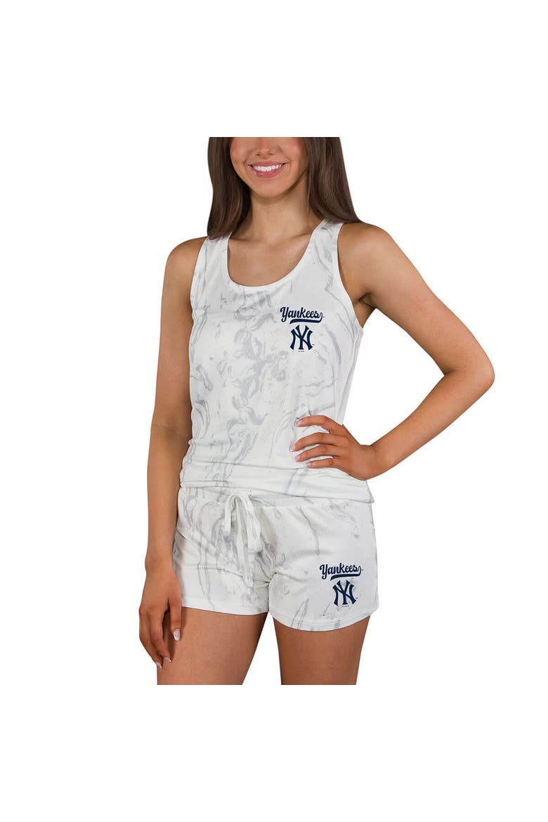Women's Concepts Sport New York Yankees Quartz Tank Top & Shorts Set, Alternate, color, Cream