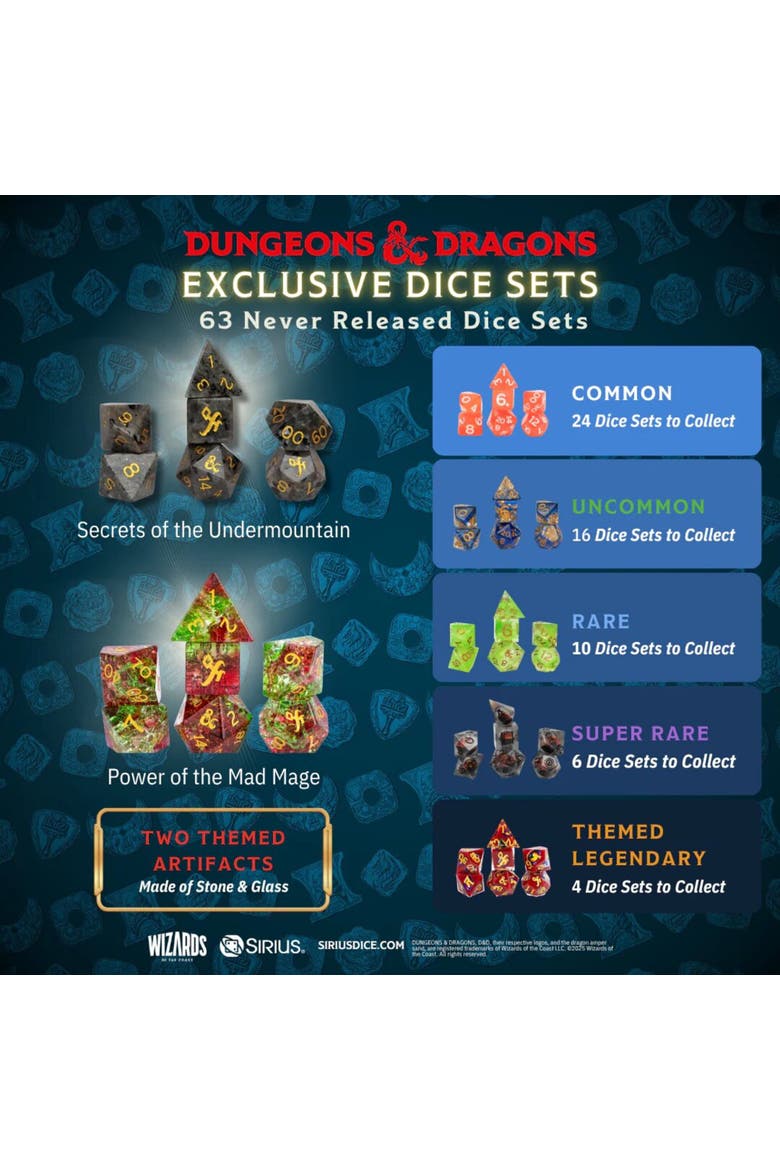 Undermountain Treasure Pack Dice Coin Set, Alternate, color, Multicolored