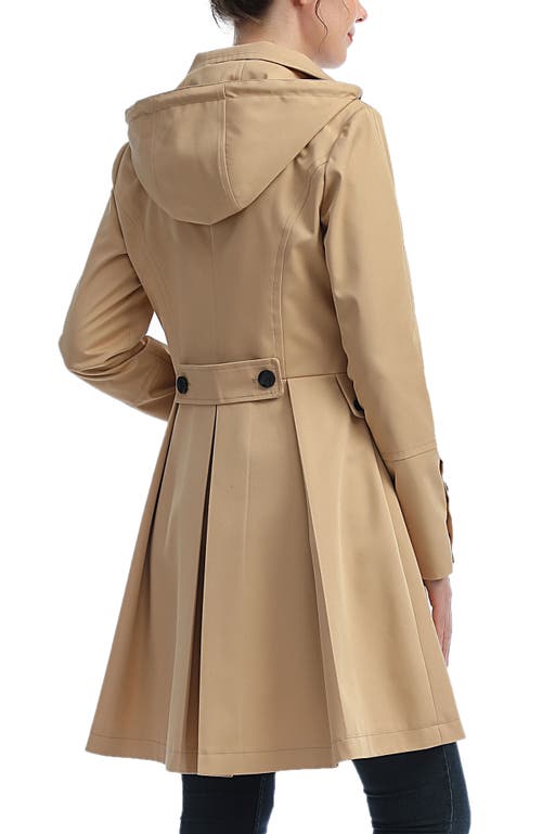 Kimi & Kai Adele Hooded Trench Coat In Tan