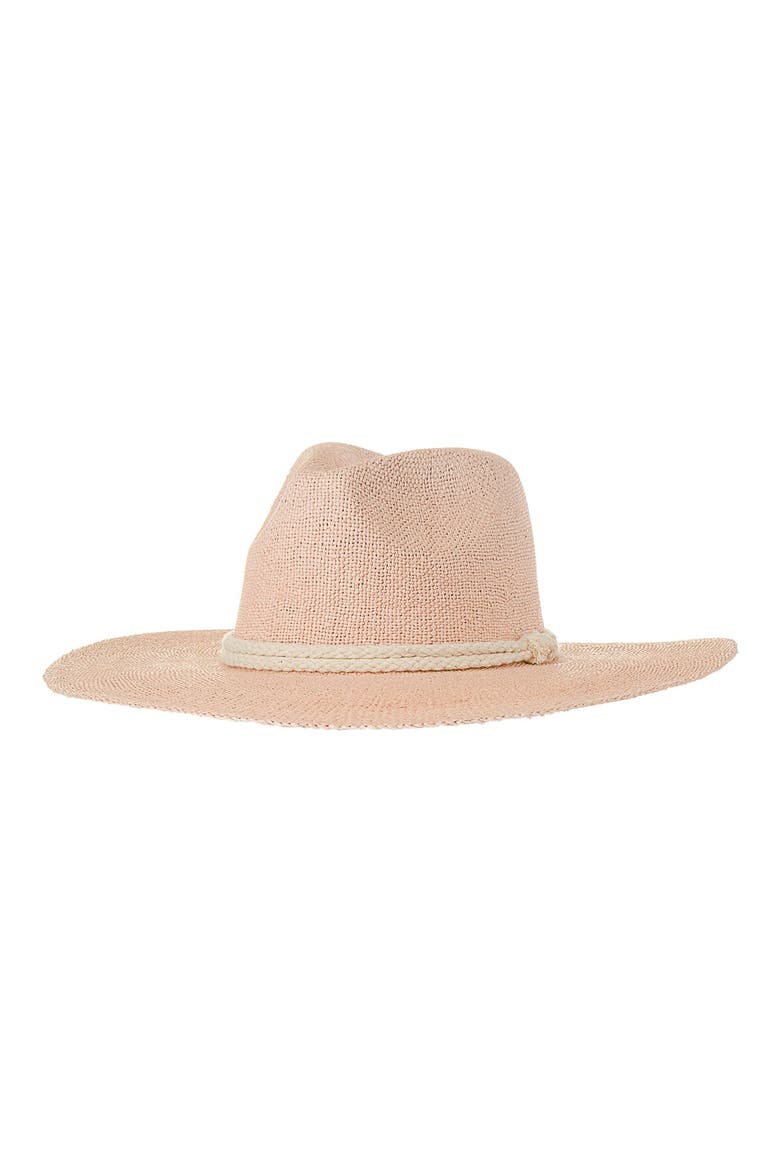 Rope Band Straw Panama Hat, Main, color, BLUSH