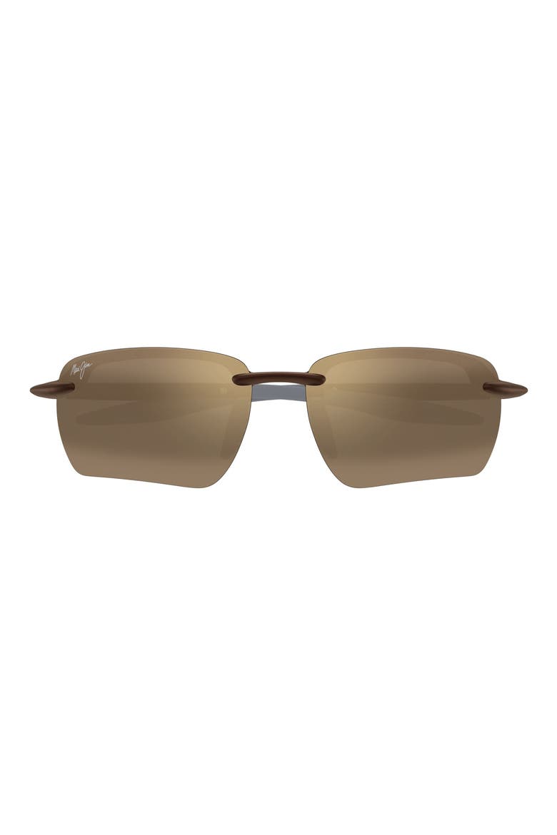 Ho’okipa Ultra G 65mm Oversize PolarizedPlus2® Rectangular Sunglasses, Main, color, BROWN