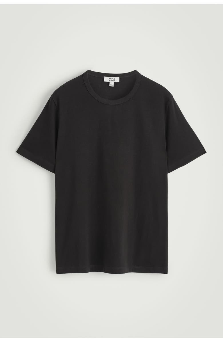 COS Brushed-Cotton Shirt, Alternate, color, Black