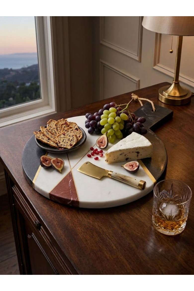 Sardinia Marble Cheese Board, Alternate, color, White
