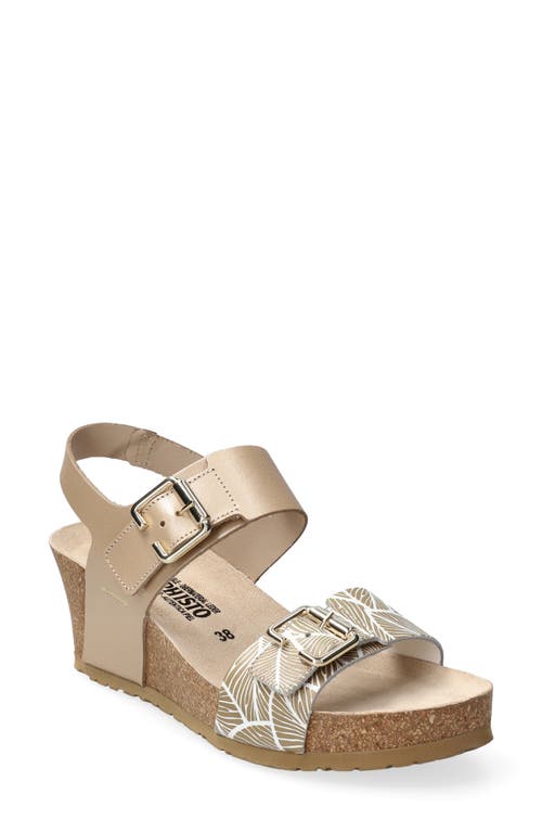 Mephisto Lissandra Platform Wedge Sandal In Platinum Perla/panama