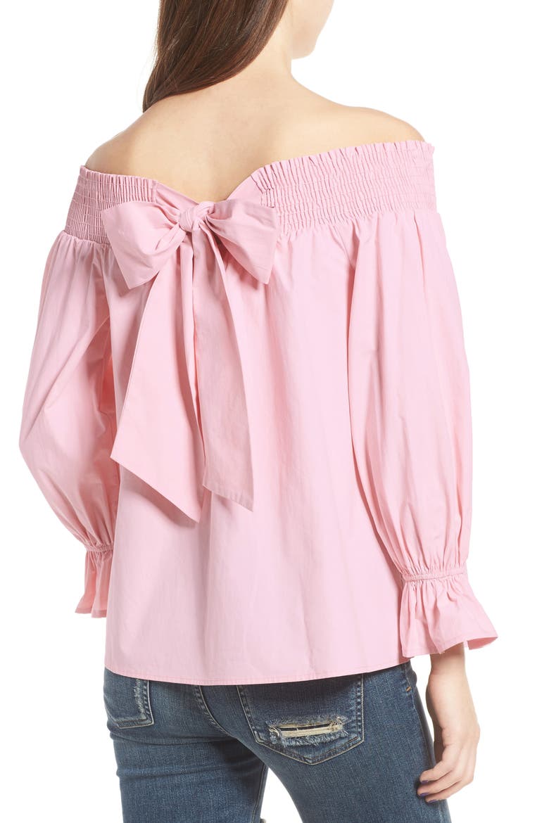 Bow Off-the-Shoulder Top, Alternate, color, BLUSH