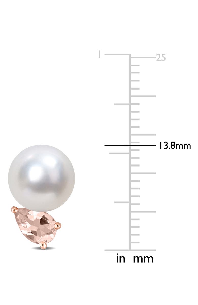 DELMAR 8–9mm Cultured Freshwater Pearl & Morganite Stud Earrings, Alternate, color, Pink