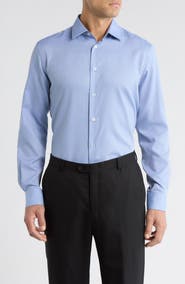 Paul Smith Tailored Fit Textured Cotton Dress Shirt