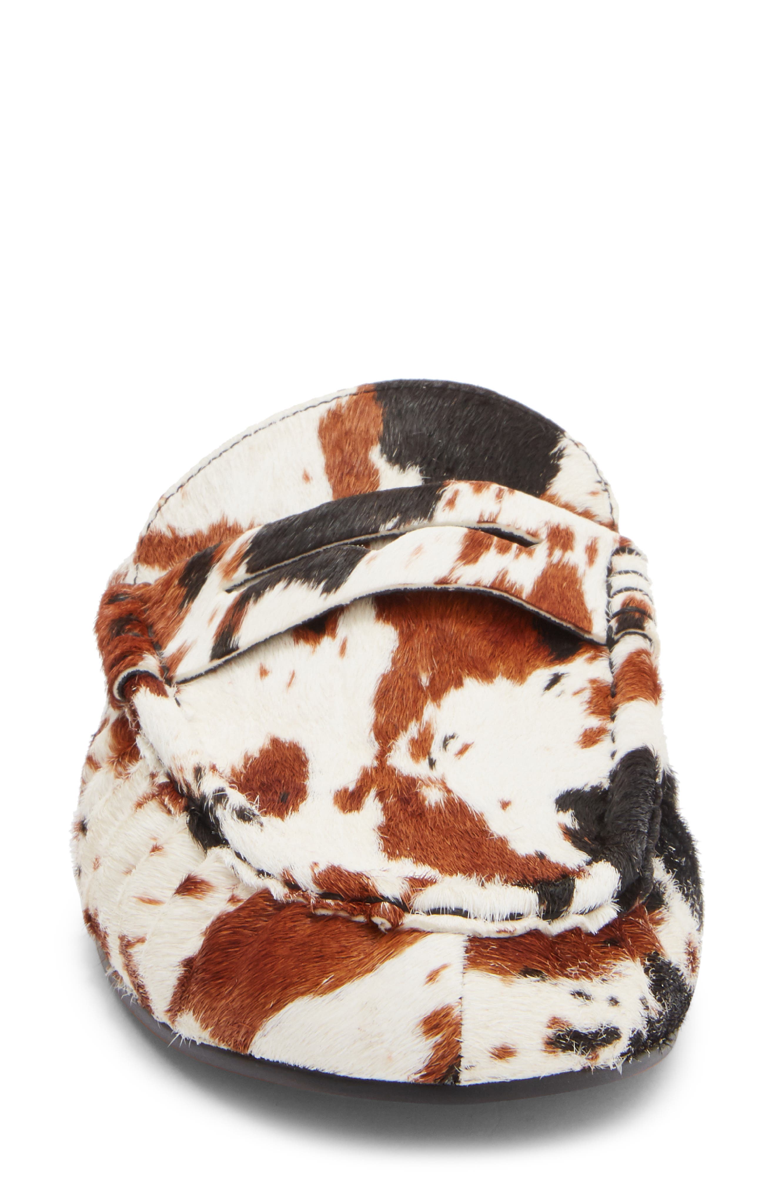 Steve Madden Rafe Genuine Calf Hair Loafer Mule, Alternate, color, Cow