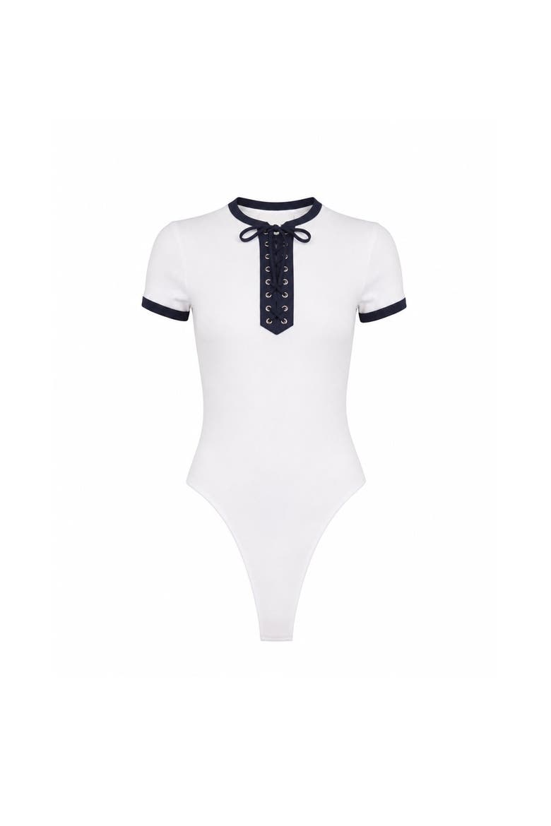 Ivy Ringer Solid Bodysuit, Main, color, White