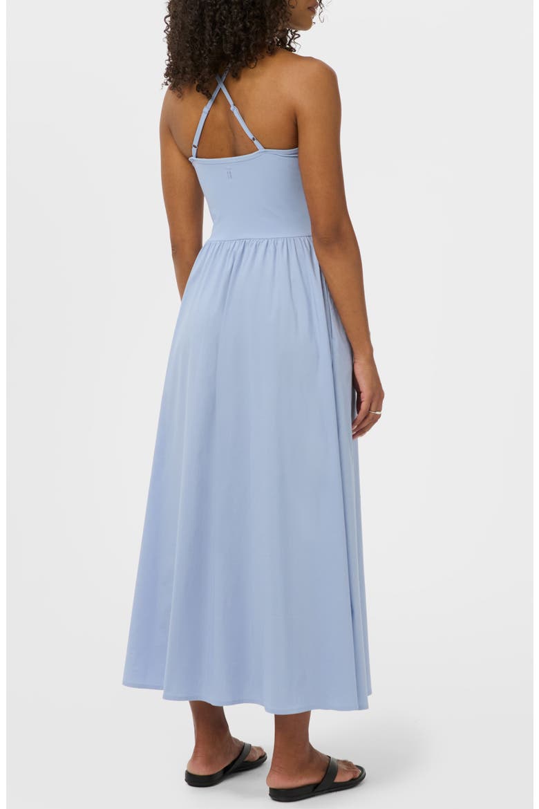 Explorer Ribbed Halter Neck Midi Dress, Alternate, color, LAGUNA BLUE