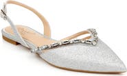 Jewel Badgley Mischka Camden Pointed Toe Slingback Flat