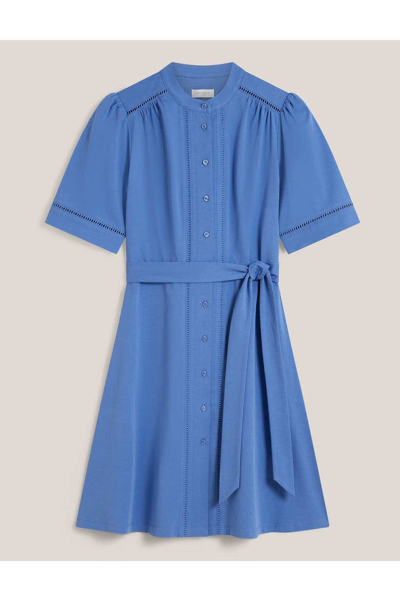 Livvie Belted Mini Shirt Dress, Alternate, color, Riversideblue
