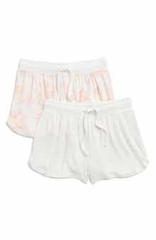 YOGALICIOUS 2-Pack Assorted Slub Pajama Shorts