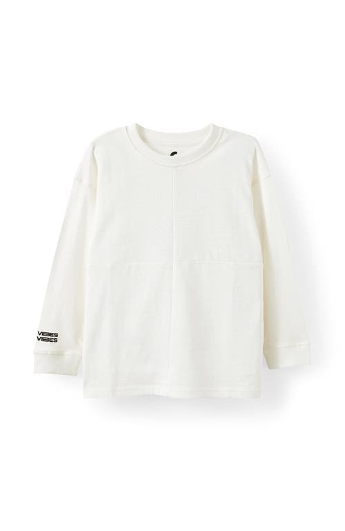 Cotton On Kids Kid's Long Sleeve Textured Splice Tee In White