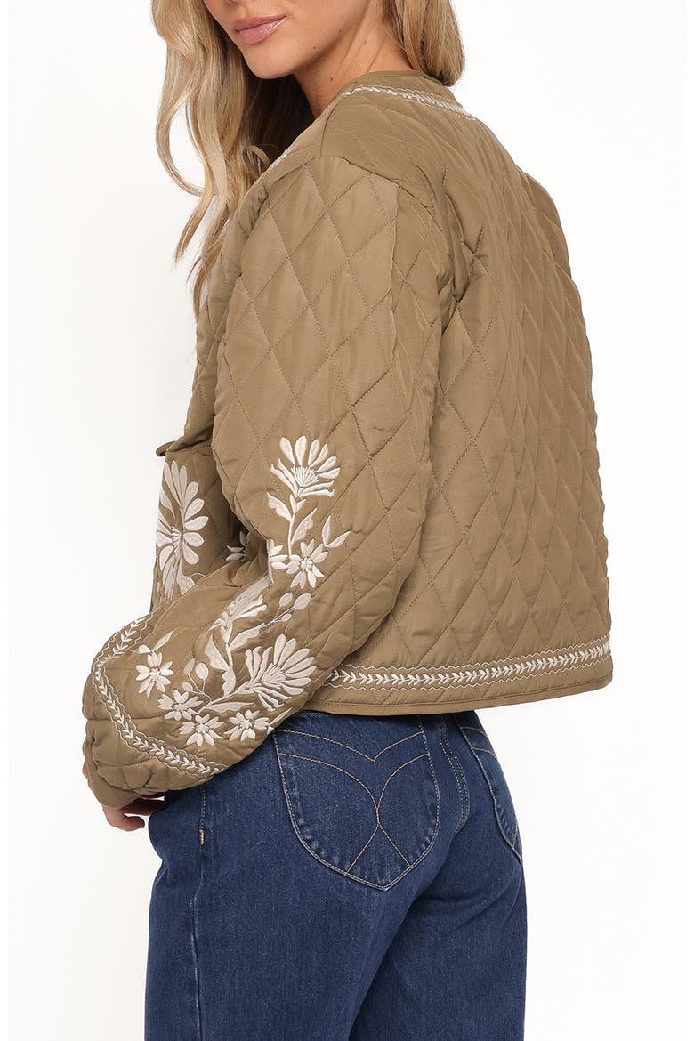 Vako Floral Quilted Jacket, Alternate, color, OLIVE