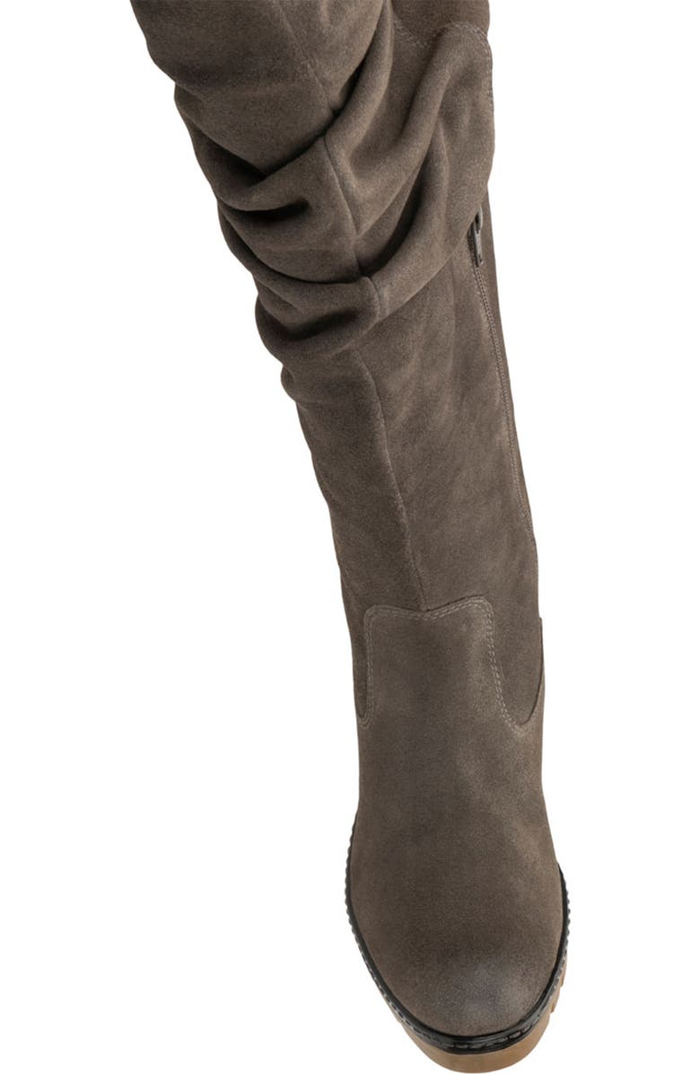 VINTAGE FOUNDRY Maisie Shirred Wedge Knee High Boot, Alternate, color, Grey